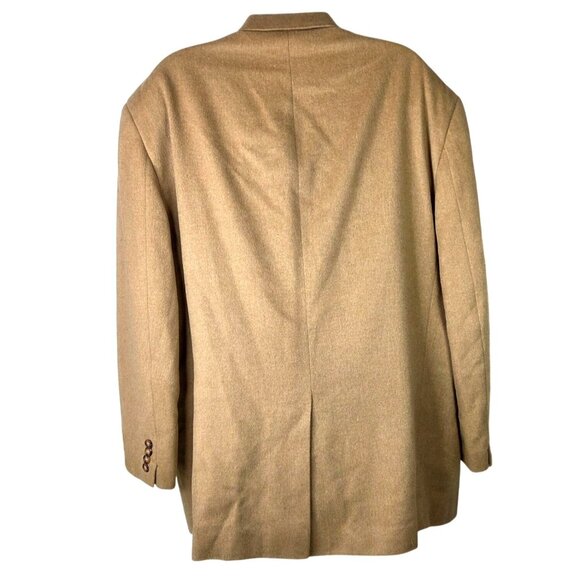 Bill Blass Vintage 100% Camel Hair Tan Two Button Office Blazer Jacket Men's 48R - Picture 3 of 9